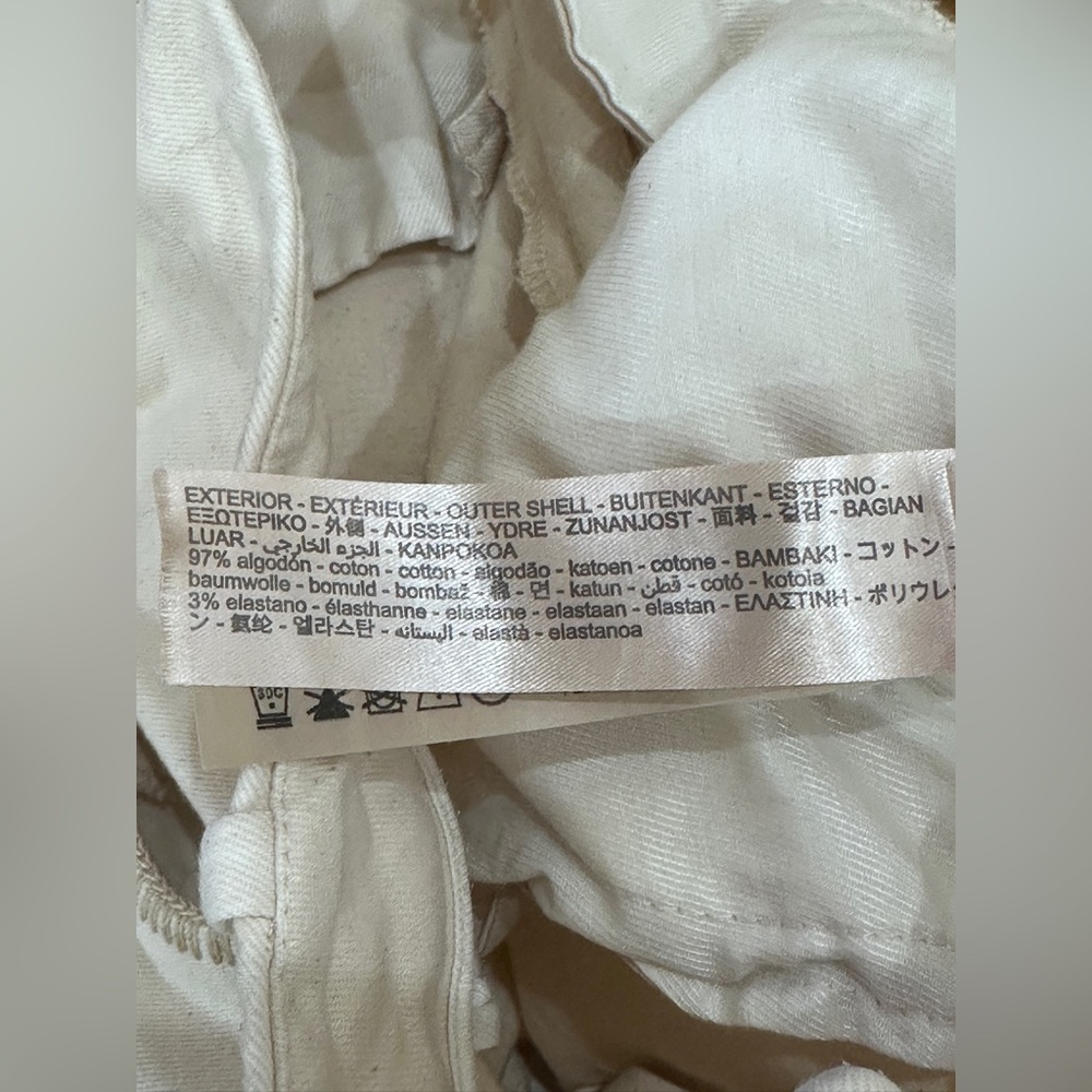 Massimo‎ Dutti Cream Crop Jeans Women’s 8 Stretch Straight Leg Pants Casual - Picture 8 of 10